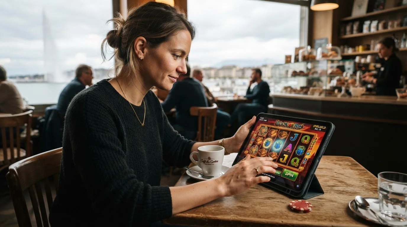 Bildschirm eines Online-Slots im Demo-Modus mit deutlich sichtbarem Spielguthaben und dem Hinweis «Spielgeld»