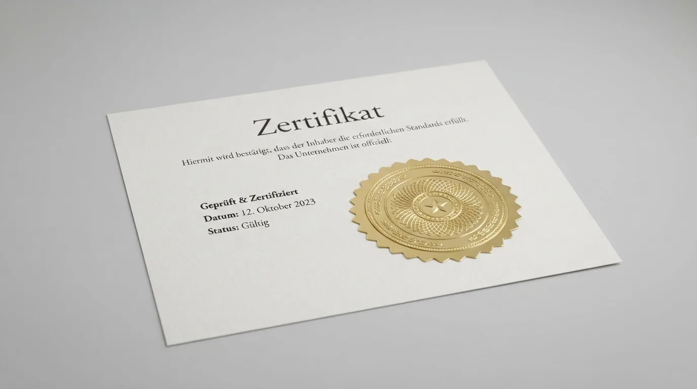 Offizielles Logo der ESBK vor einer Schweizer Flagge