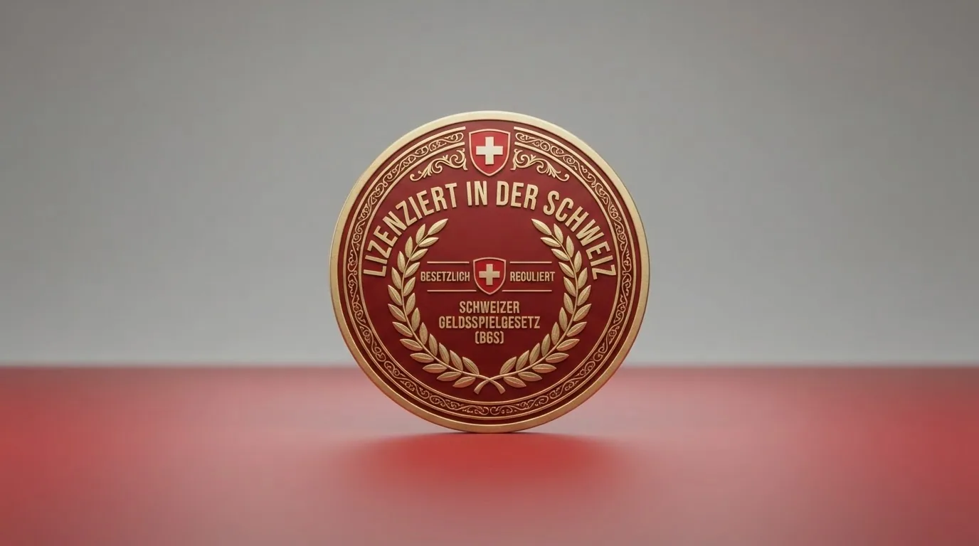 Schweizer Wappen oder ESBK-Logo im Kontext einer Casino-Lizenzurkunde