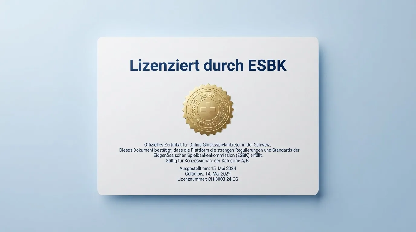 Ein offiziell wirkendes Dokument mit dem ESBK-Logo und dem Titel «Konzession», daneben ein rot durchgestrichenes Offshore-Symbol.
