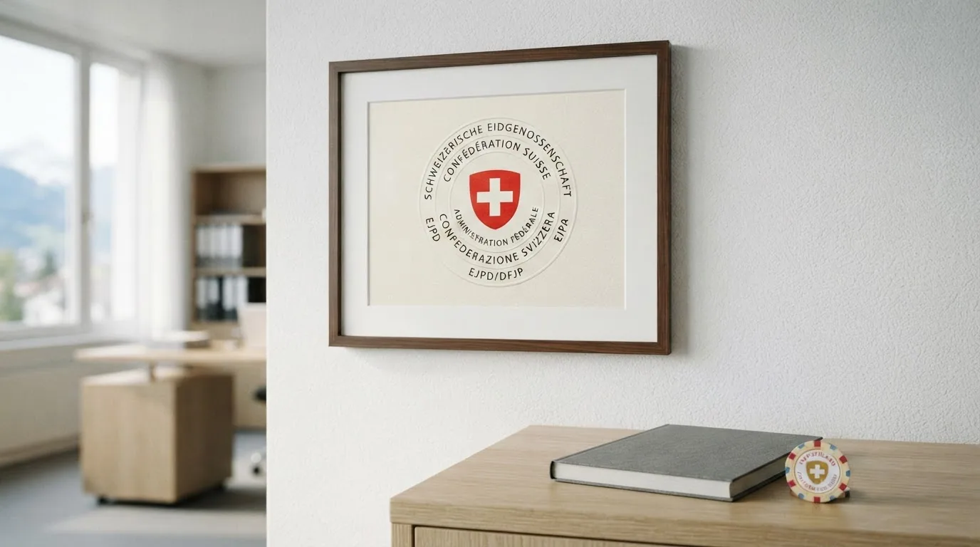 Offizielles Logo der Eidgenössischen Spielbankenkommission ESBK auf weissem Hintergrund