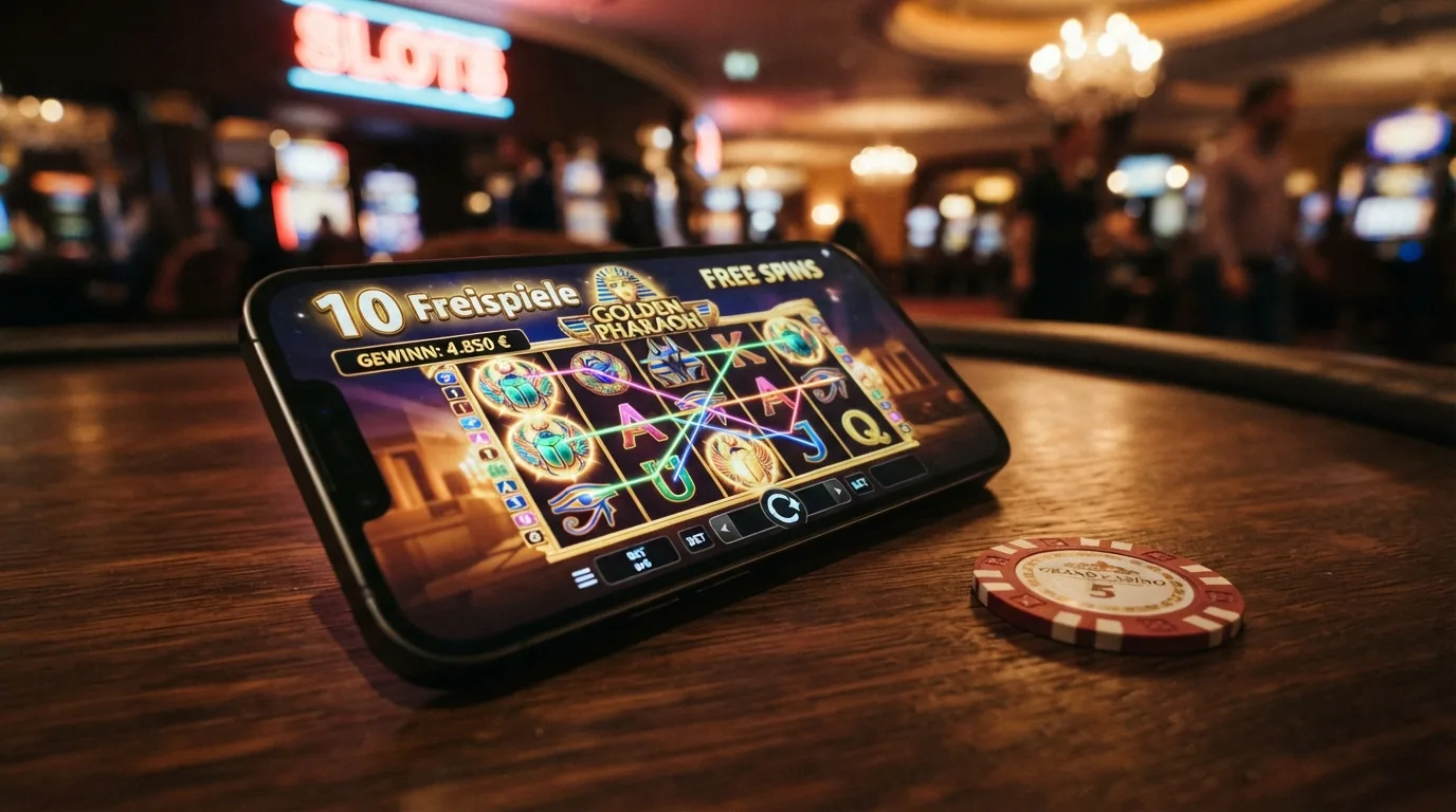 Screenshot eines beliebten Spielautomaten mit aktivierter Bonus-Runde und Freispiel-Zähler