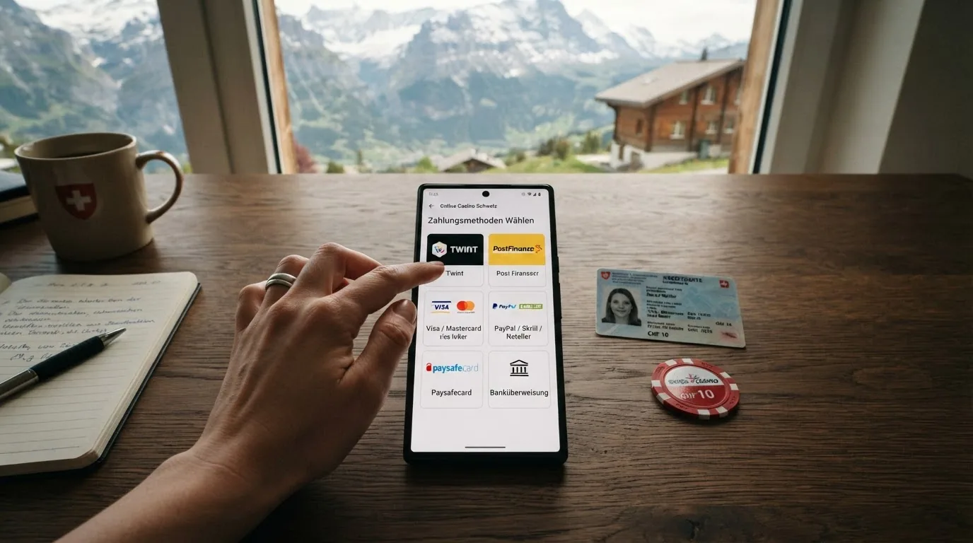 Die Logos von TWINT, Visa, Mastercard, PostFinance und PayPal nebeneinander auf einem Schweizer-Franken-Hintergrund